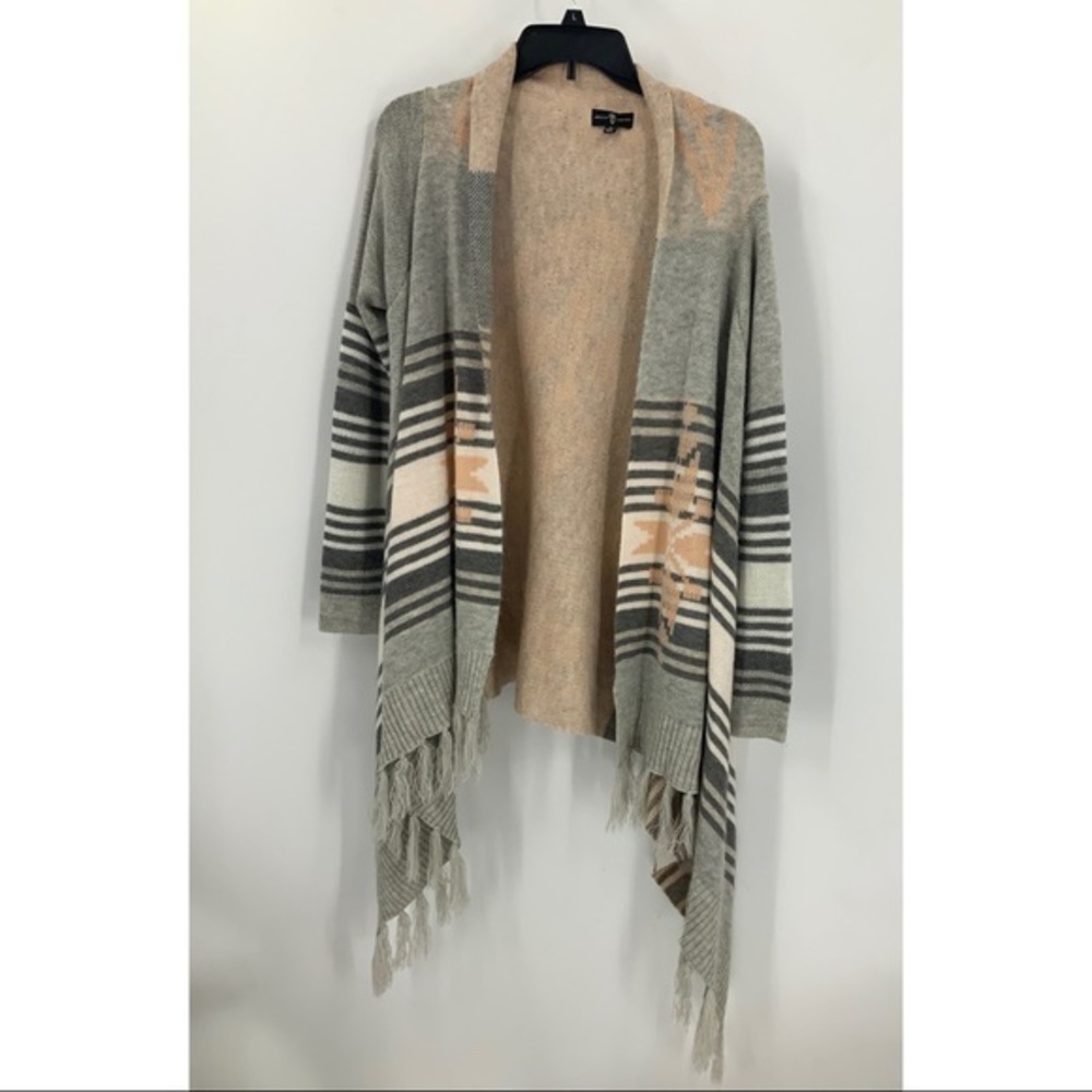 Dream catcher Aztec print open  fringe cardigan M